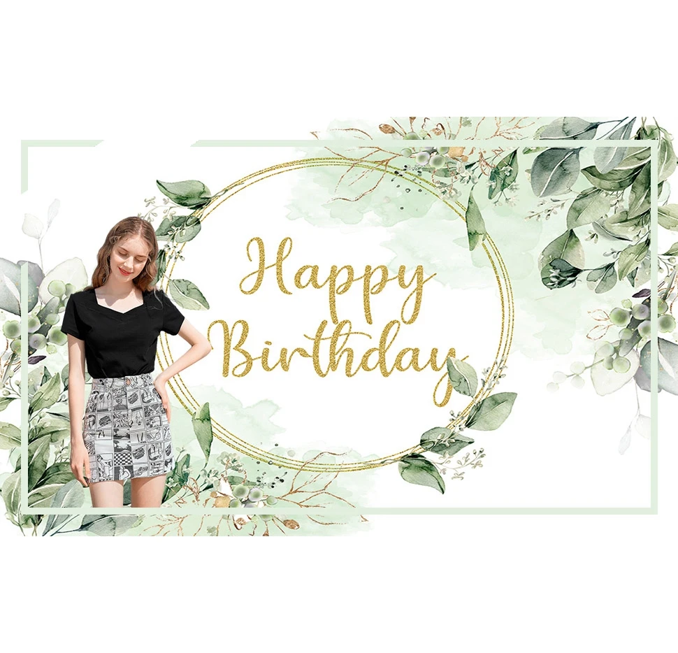Eucalyptus Leaves Backdrop Photography Green Leaf Flower Baby Shower Birthday Wedding Photo Background photo backdrop