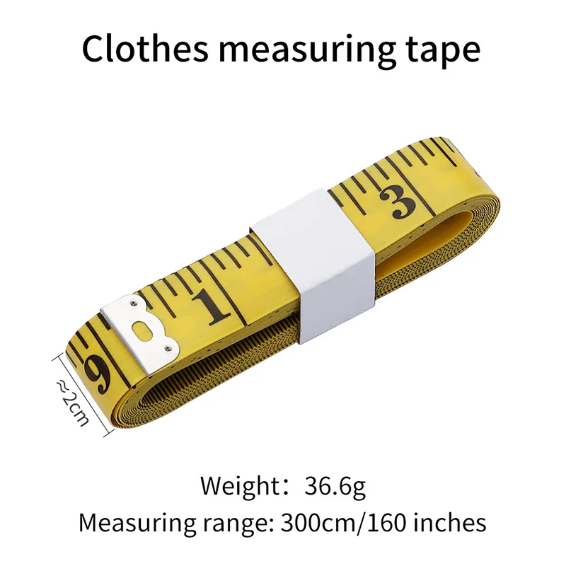 6 Pcs 120 inch Soft Measuring Tape 300 cm Double Scale Sewing Tape Measure  Flexible Ruler for Sewing Tailor Cloth Body Measurement, Yellow