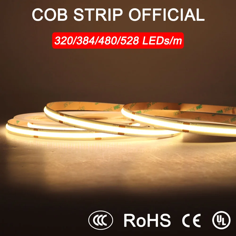 Светодиодная лента RA 90 FOB COB 5 мм 8 10 ширина теплая Природа холодный белый цвет