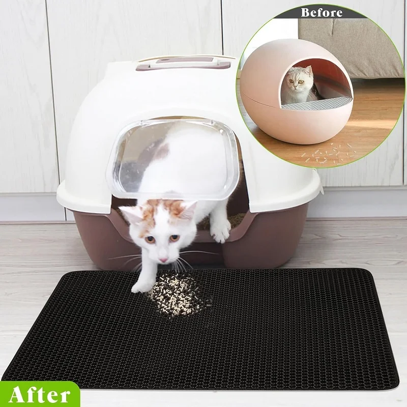 고양이 쓰레기 매트 더블 레이어 애완 동물 화장실 방수 애완 동물 쓰레기 상자 매트 미끄럼 방지 모래 고양이 빨 매트 깨끗한 패드 애완 동물 청소 용품