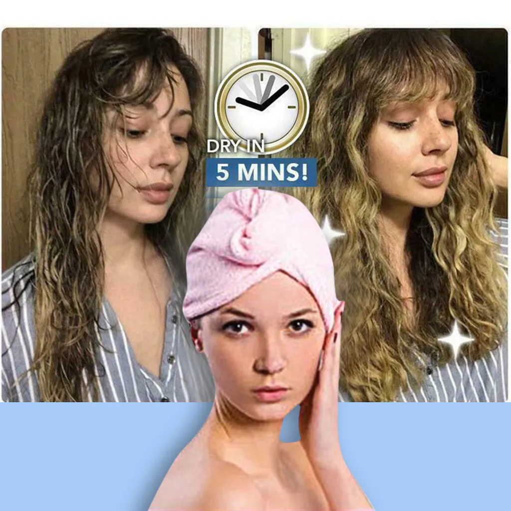 Turban Head Wrap Microfibre After Shower Hair Drying Wrap Cute Cartoon Bunny Hair Drying Hat Towel Quick Dry microfiber towel hair towel