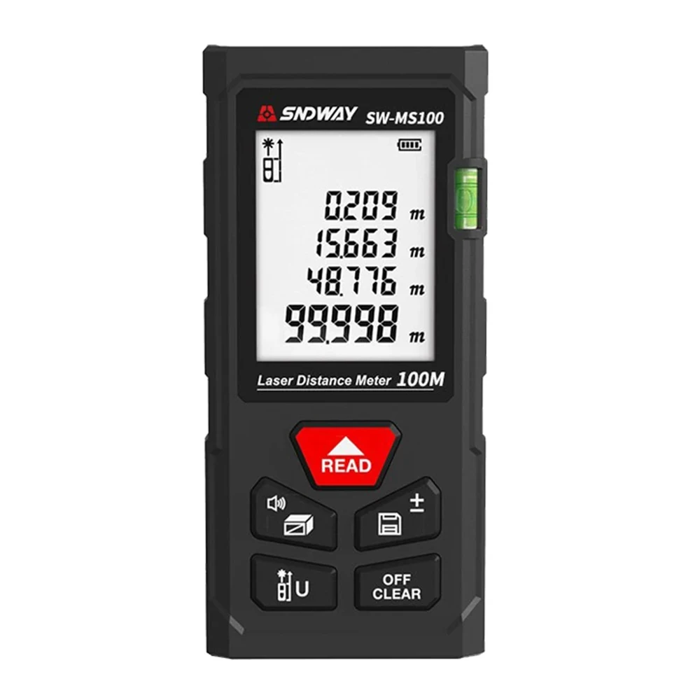 SNDWAY 100M Laser Distance Meter SW-MS100 Digital Rangefinder Laser Measuring Tool Range Finder Professional Meter laser rangefinder distance meter