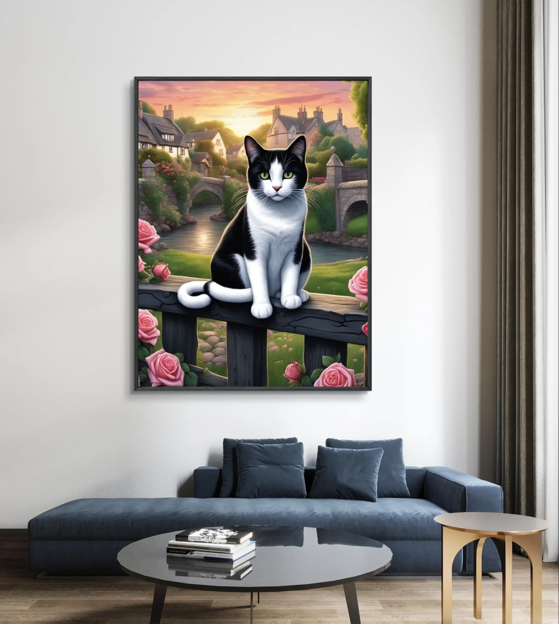 5D Diamond Painting Black And White Cat Portrait Home Wall Decor