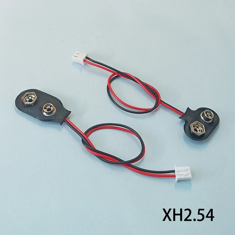 Détail des connecteurs batterie 9V PH2.0 XH2.54, lot de 5 pour drones FPV micro, câbles noirs et rouges.