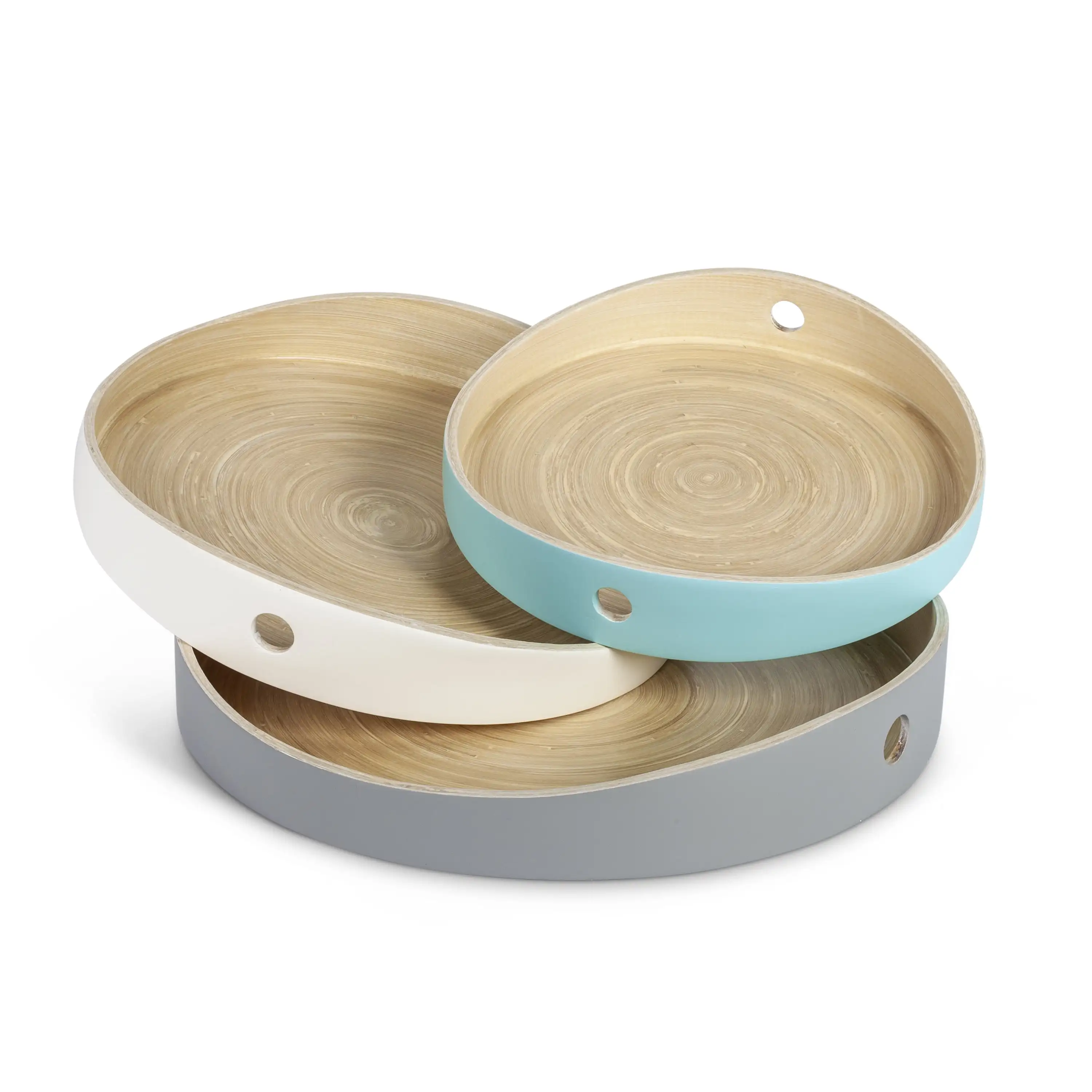 

Gerson Set of 3 Nesting Bamboo Trays in Assorted Colors