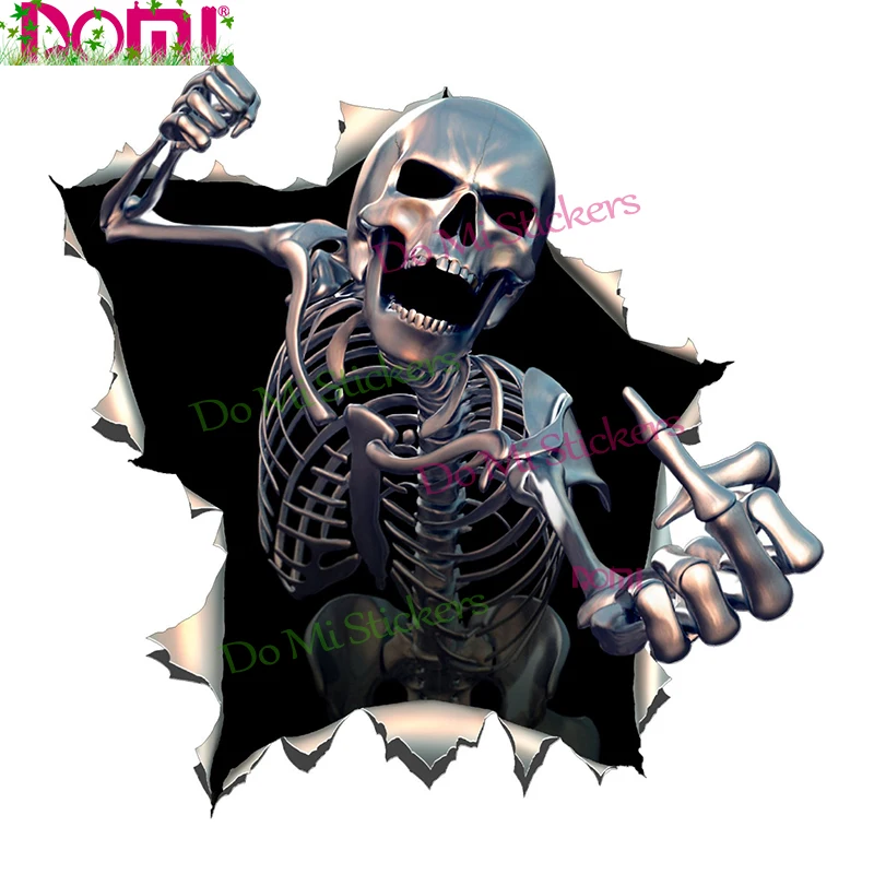 

3D Torn Skull Flame Skull Car Sticker Bumper Motorcycle Motocross Racing Laptop Helmet Trunk Wall Decal High Quality Vinyl