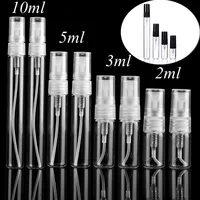 5pcs/pack 2ML 3ML 5ML 10ML Clear Mini Perfume Glass Bottle Empty Cosmetics Bottle Sample Test Tube Thin Glass Vials Amber 1