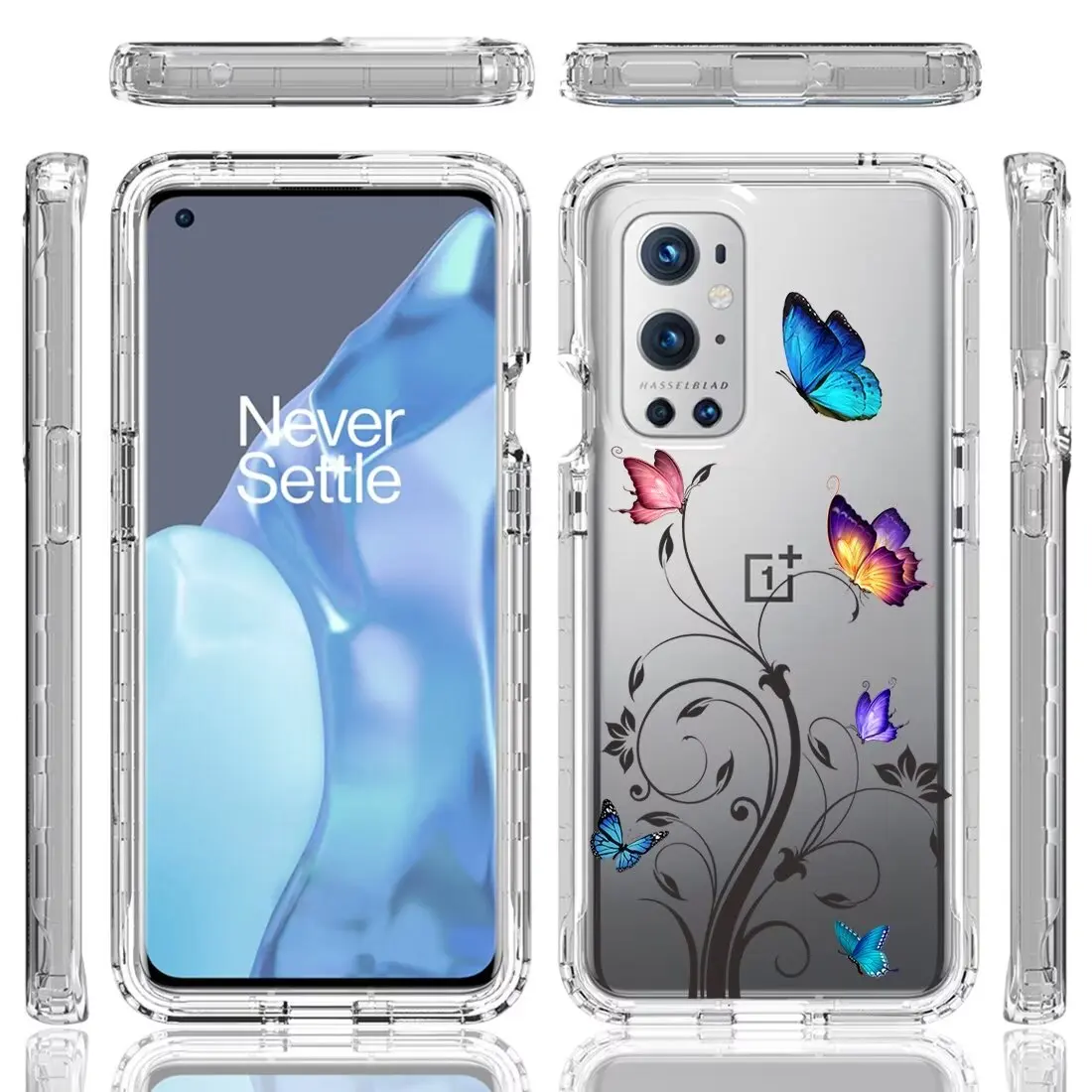 Crystal Clear Dual-Layer Shockproof Transparent Case with Hard Bumper and Soft TPU Protective Cover