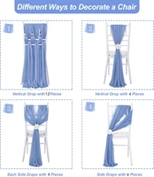 Set of 10 Like Chiffon Chair Sashes Wedding Chair Decoration For Aisle Decorations Party Banquet Event Baby Shower，17x250cm Long 6