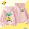 Spongebob Squarepants Zipper hoodie Cartoon Family Sweater for Autumn and Winter Thin or Fleeced Long-Sleeved Hooded Sweatshirt 5
