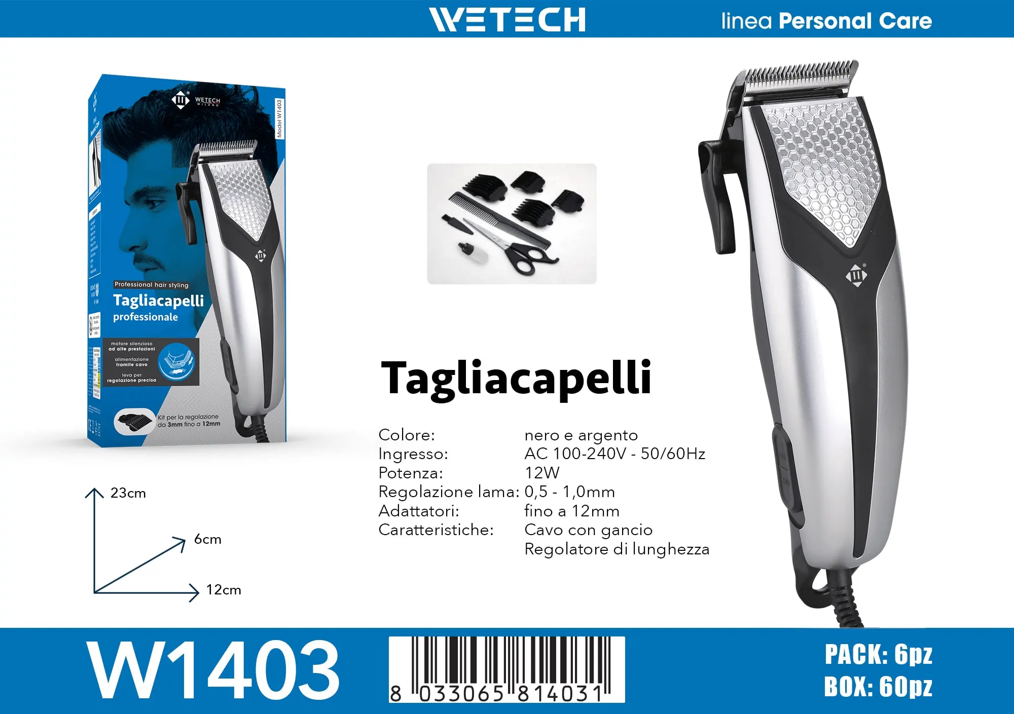 Ensemble de tondeuses à cheveux rechargeables/avec fil, tondeuse à cheveux électrique professionnelle avec peignes réglables (3-12 mm), moteur silencieux, pour hommes/femmes/enfants, usage domestique ou professionnel 1 Ensemble de tondeuses à cheveux rechargeables/avec fil, tondeuse à cheveux électrique professionnelle avec peignes réglables (3-12 mm), moteur silencieux, pour hommes/femmes/enfants, usage domestique ou professionnel 1