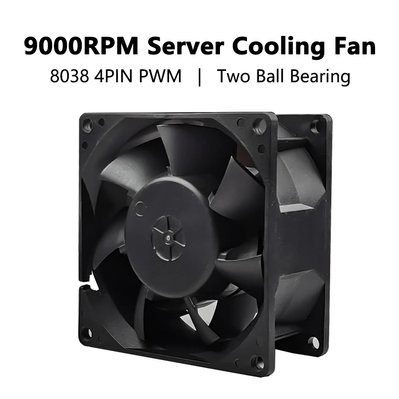 

JUMPEAK 12V высокая скорость 8038 80 мм 9000RPM вентилятор 4PIN PMW два шарикоподшипник 8 см охлаждения системы вентиляторы для серверной рабочей станции кабинет горной промышленности