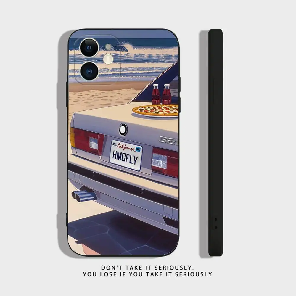 Stylish Black and White Shockproof Soft Silicone Phone Case