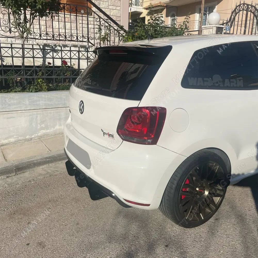 Rear Bumper Diffuser Spoiler Splitter for VW Polo MK5 GTI 3 Fins Polo 5 MK5 GTI 6R 6C 2/4 Door BodyKits Tuning 2010-