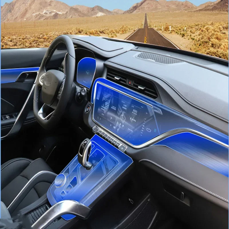 

For Geely Atlas Pro Azkarra Boyue 2021 TPU Car Interior Navigation Dashboard Screen Anti-Scratch Film Gear Protective Sticker