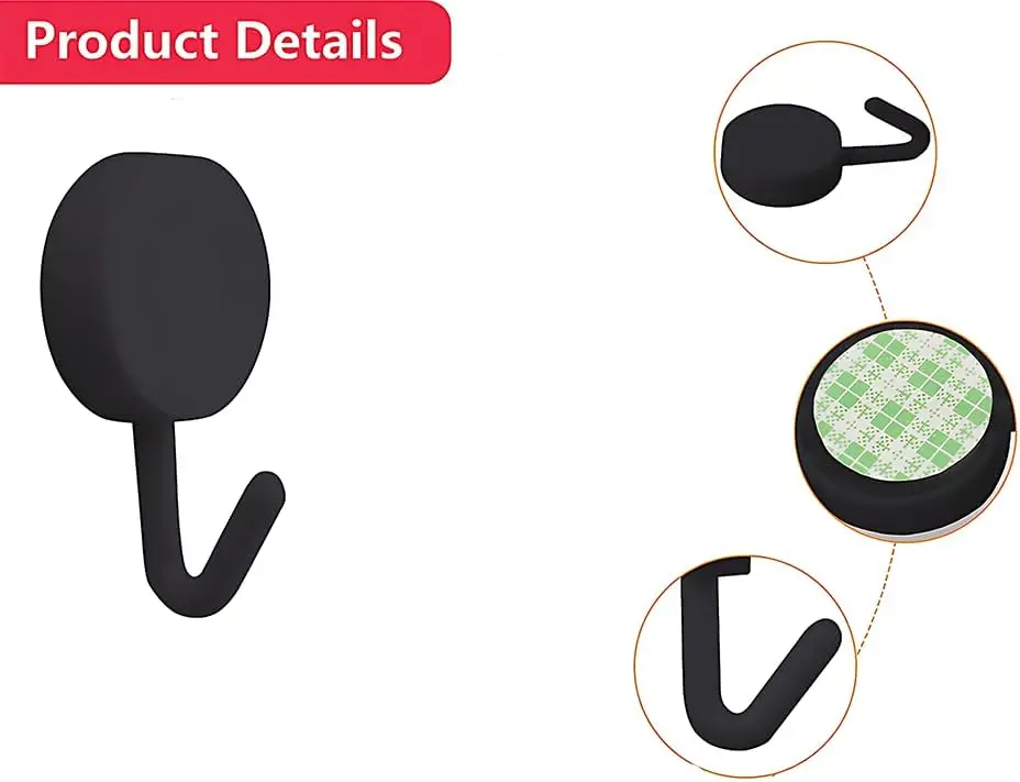 Description Picture 6 of item5/10PCS Plastic Adhesive Hook Creative Clothes Hook Kitchen Bathroom Wall Holeless Strong Adhesive Hook Towel Hooks Coat Hangers