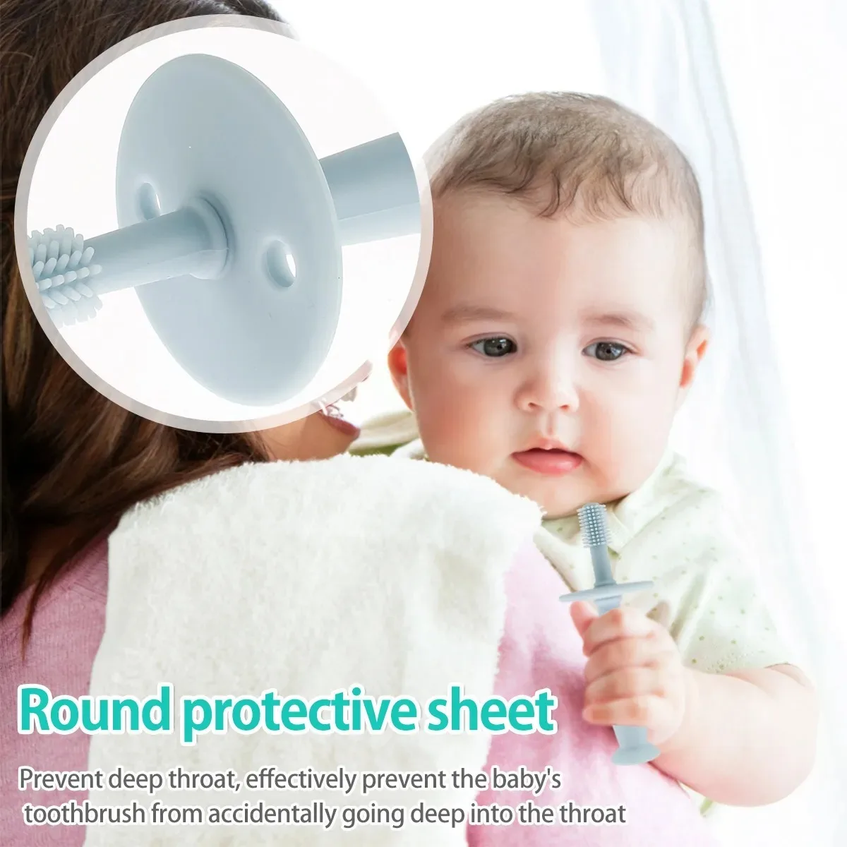 1pcs Baby Toothbrush Edible Silicone Soft Bristles Clean Teeth 360-degree Rotation Baby Brushing Tools Training Teeth Cute Gift