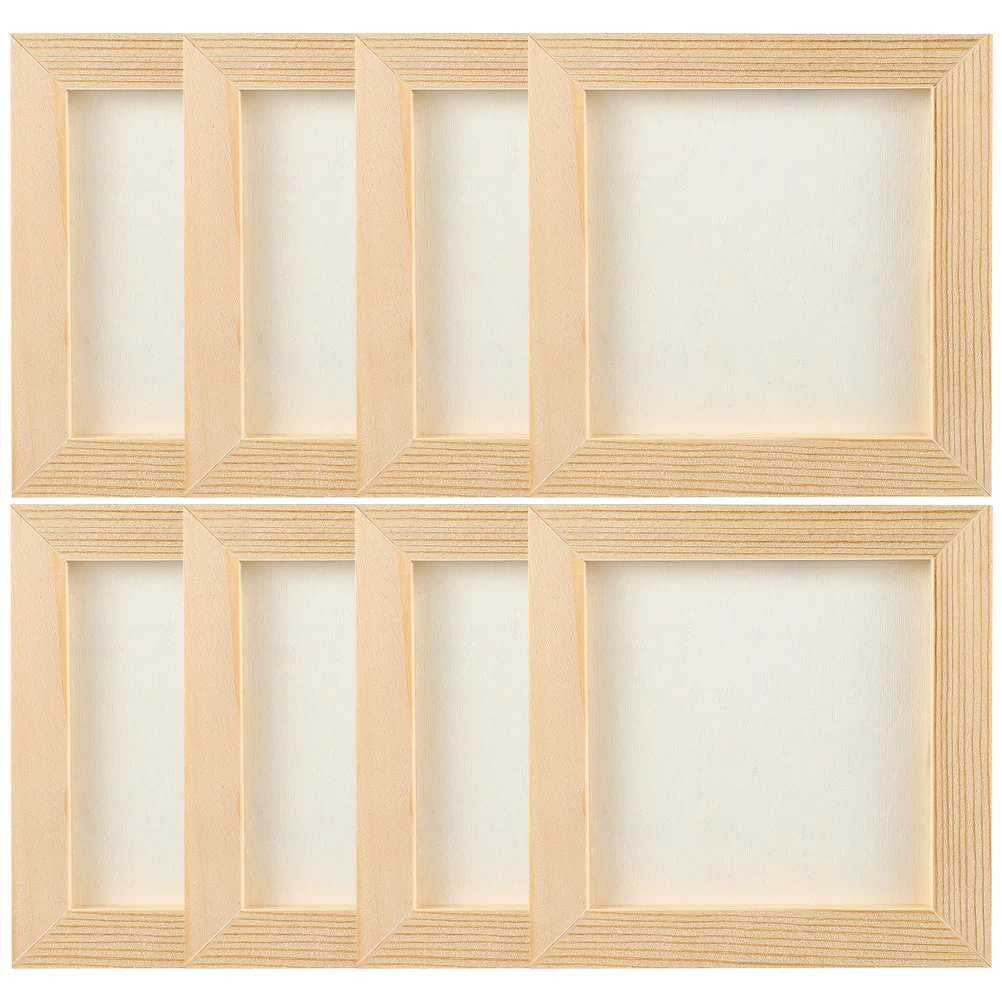 

8 Pcs Crafts Clay Picture Frame Photo Child Kids Children Projects Frames Wood Wooden Blank