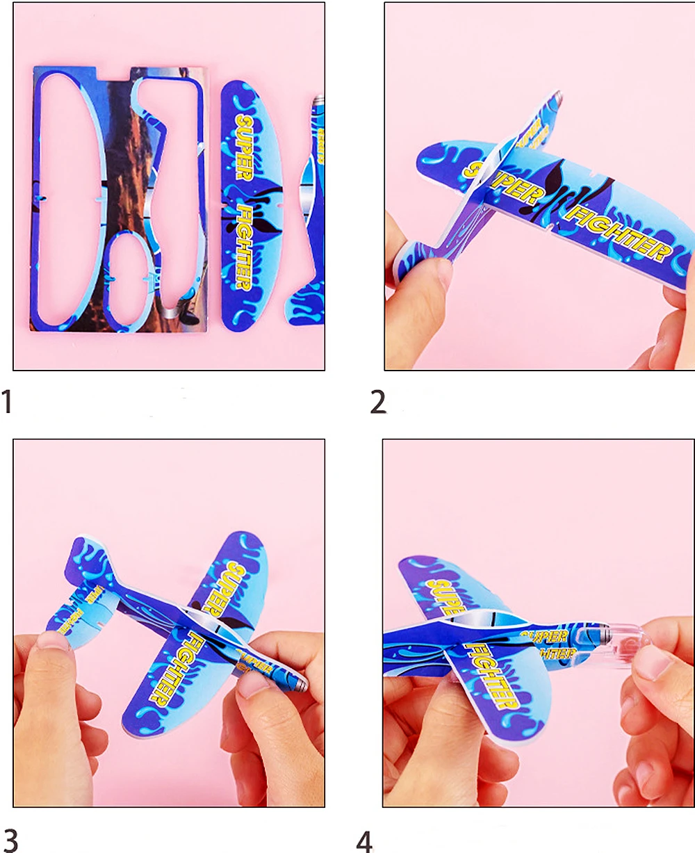 Description Picture 6 of item20pcs/bag DIY Gliders Planes Foam Assemble Airplane Toys Kids Birthday Gifts Party Favors Children School Prizes Goodie Fillers