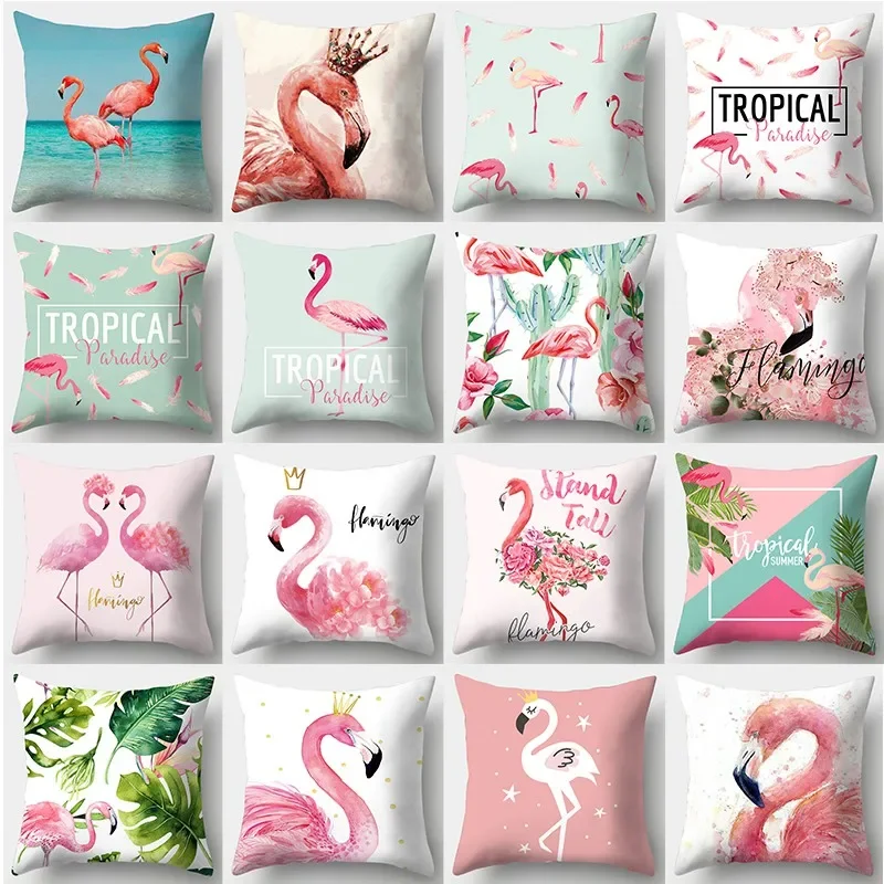 TropicalFlamingoPillowcase45cmX45cmSquareSofaPillowCoverCreativeCushion-AliExpress15