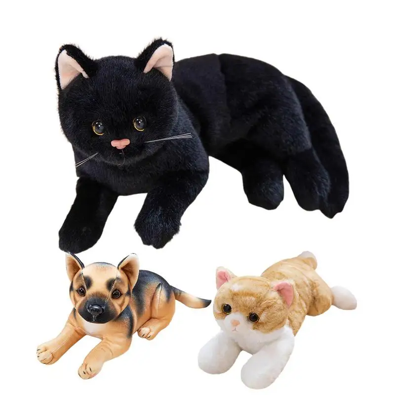 Cat Stuffed Animals soft Sheepdog Black Cat Plush Stuffed Pillow Portable Cartoon Hugging doll kids toys for Children Boys Girls kawaii sea lion seal plush toys stuffed ocean animals doll pillow cushion kids children boys girls adults birthday gifts decor