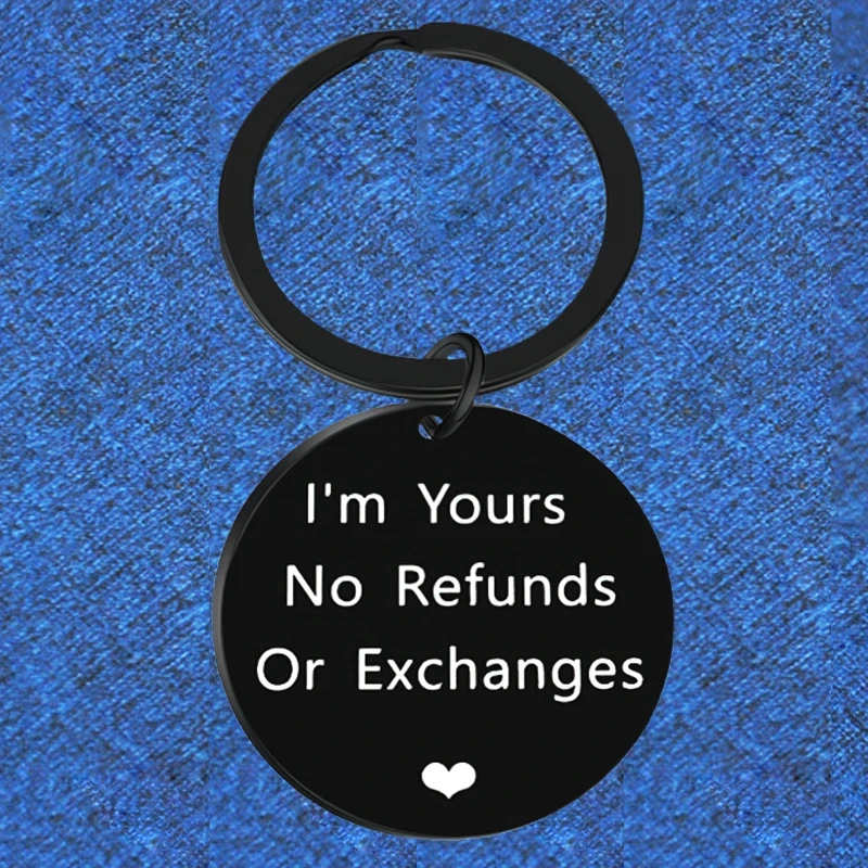 Парные рождественские подарки, металлический брелок для ключей для подруги, жены, парня, мужа, Подарок на годовщину свадьбы, брелок, я ваш, без возврата денег