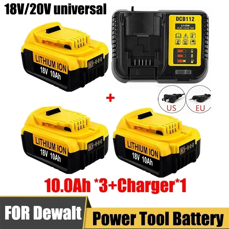 Power Tool Battery 18V 10Ah Lithium Replacement for Dewalt power tool battery rechargeable battery battery replacement