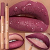 Nude Brown Lipliner Pen Wooden Matte Lip Liner Waterproof Lipstick Pencil Easy To Wear Non-stick Cup Lip Contouring Pen Cosmetic 4