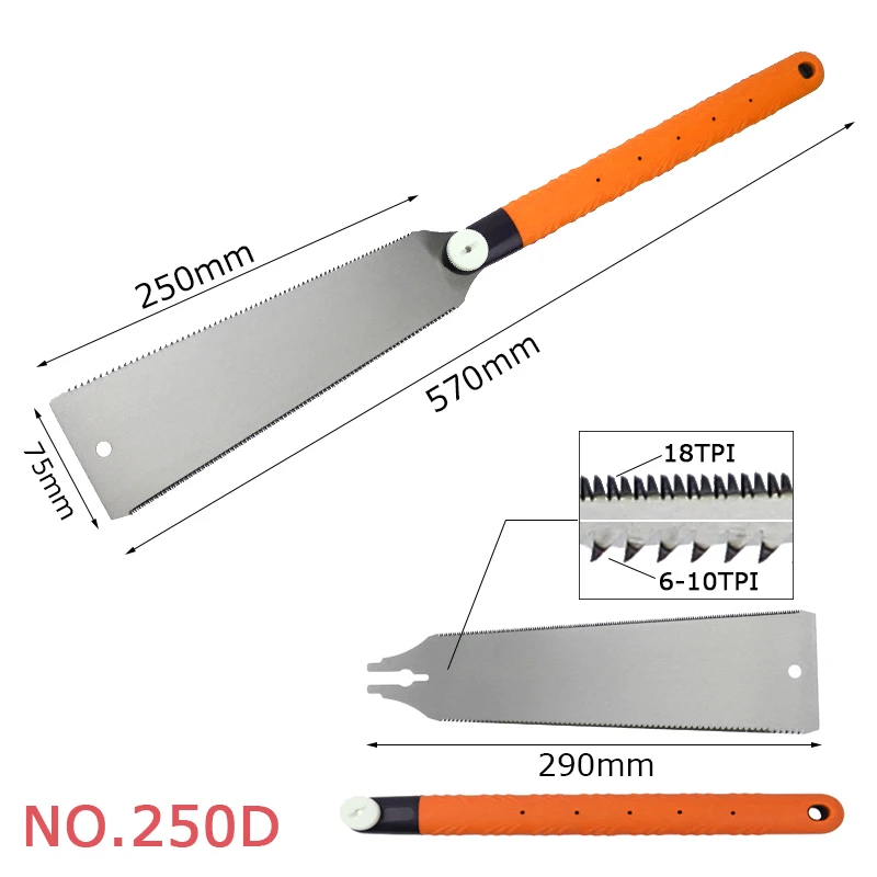3-edge Teeth Hand Saw Pull Razor Saw Medium Crosscut For Garden Pruning Wood Bamboo PVC Plastic Cutting Woodworking Tools