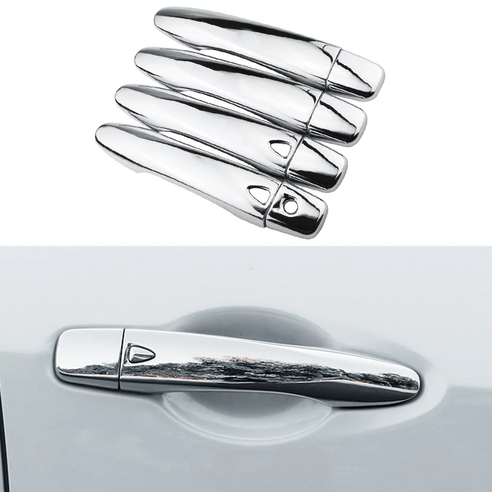 8-Piece ABS Chrome Car Exterior Door Handle Cover Trim Set - Stylish Decoration and Protection Accessories