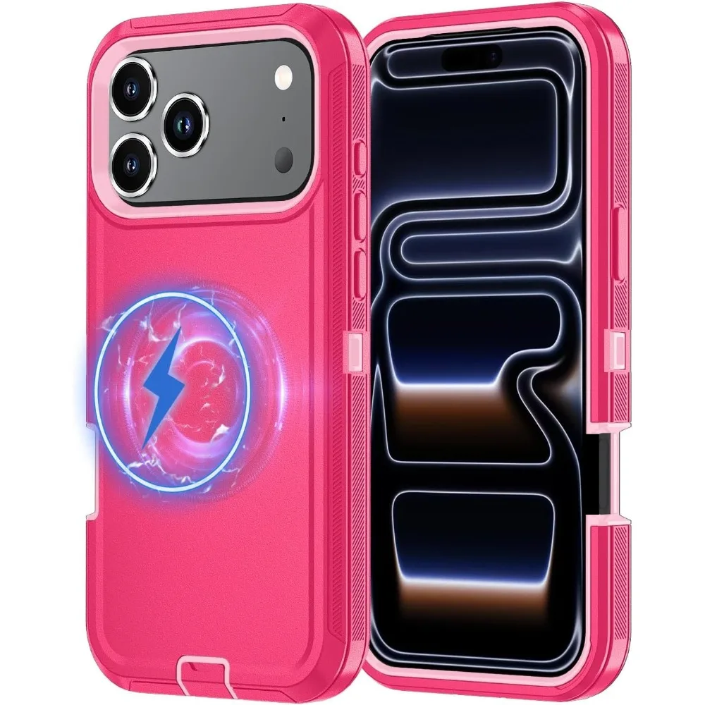 3-in-1 Military Grade Magnetic Box Phone Case - Rugged Shockproof Armor Protective Cover
