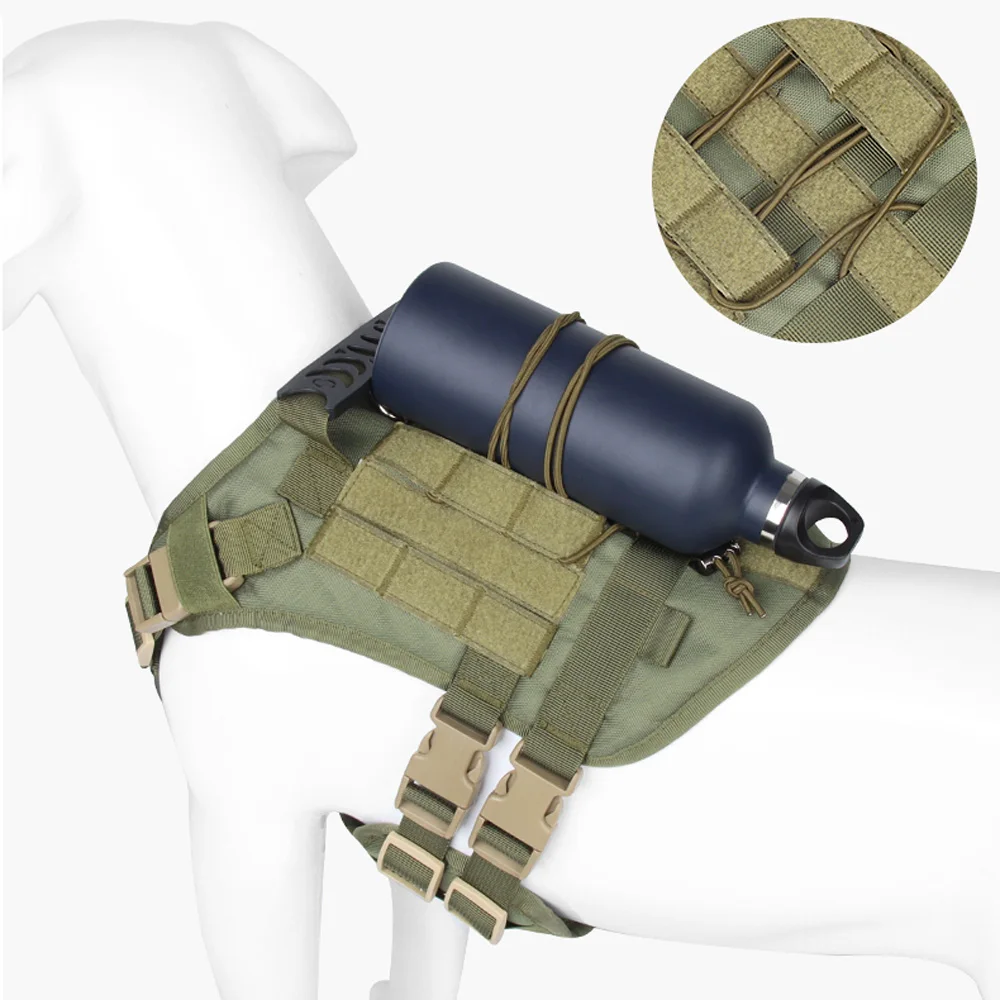 Tactical Dog Harness Military Training Vest Pet Harness for Medium Large Big Dog Black Green Gray