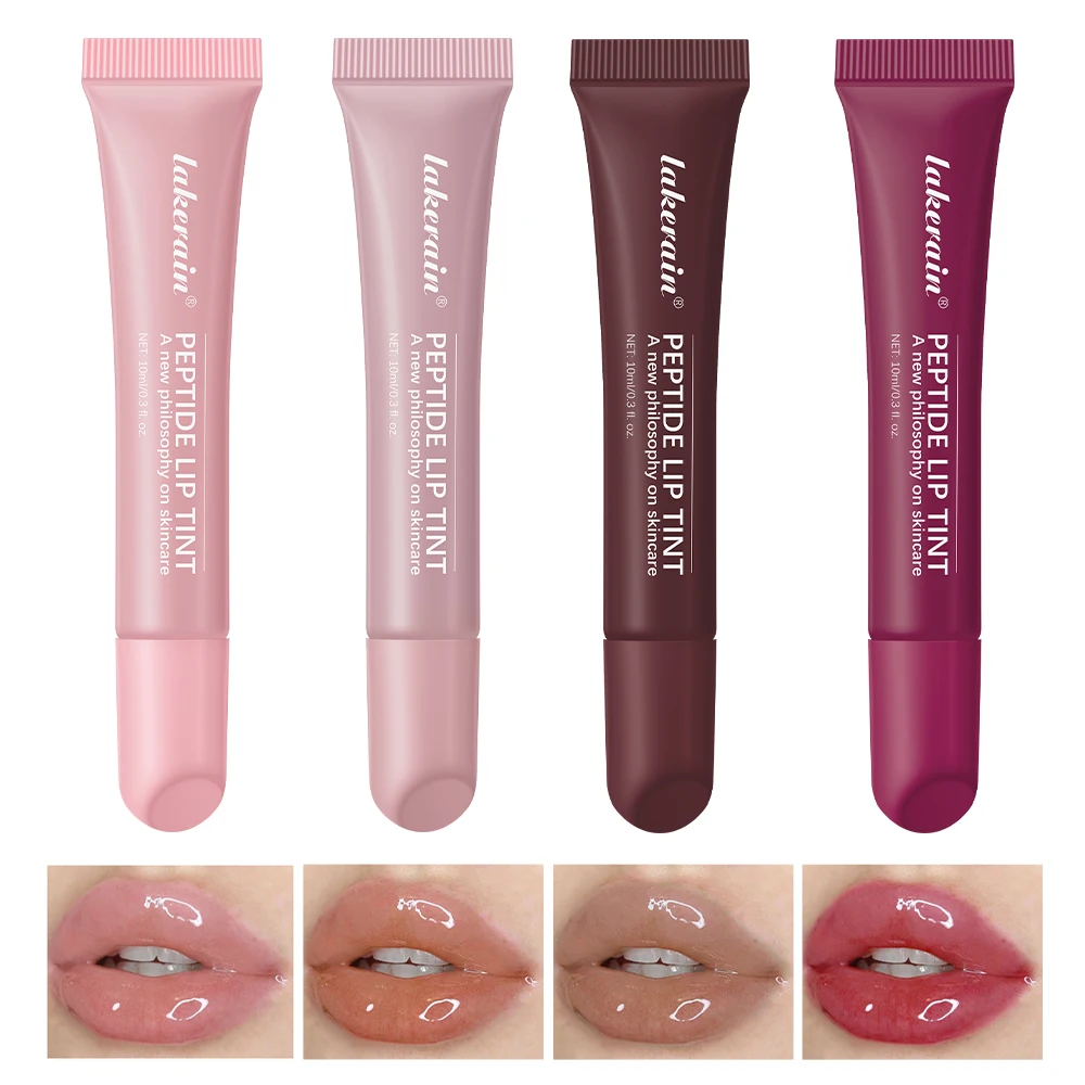 4pcs Mirror Lip Glaze Moisturizes Jelly Lip Enrichment Oil Lasting Water Light Glass Lip Oil Remove Line Lip Protection Serum