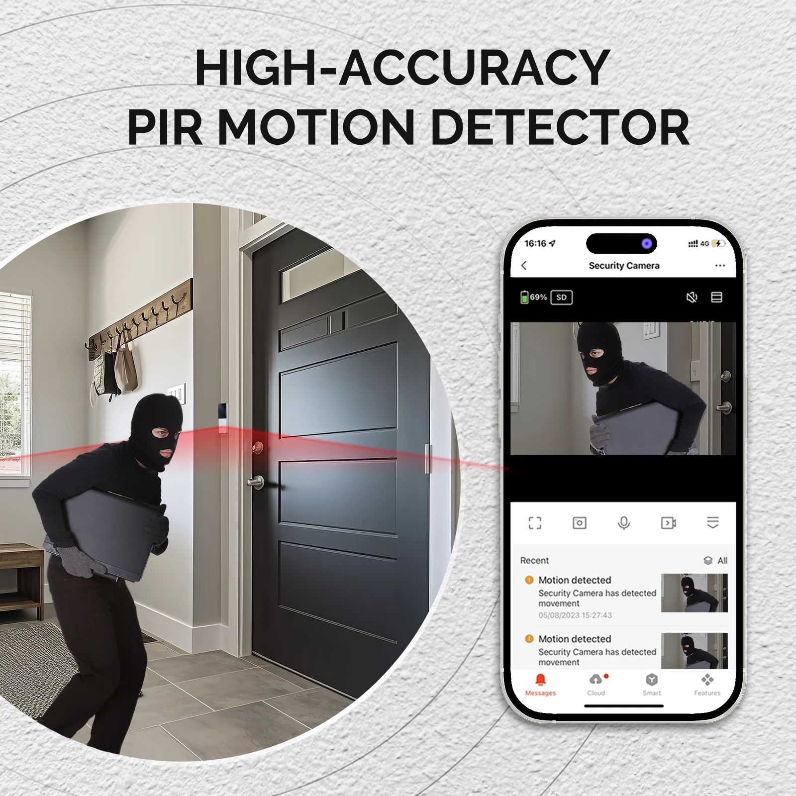 Videocitofono Senza Fili 1080P WiFi Con App – Campanello Esterno IP65, Audio Bidirezionale, Visione Notturna, Solo 2.4G