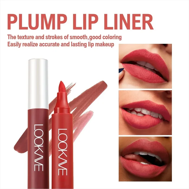 1Pc Sponge Head Liquid Lip Liner Marker Long Lasting Lip Stain Quick Drying Smudge Proof Natural Lipstick Pen Matte Makeup Tool