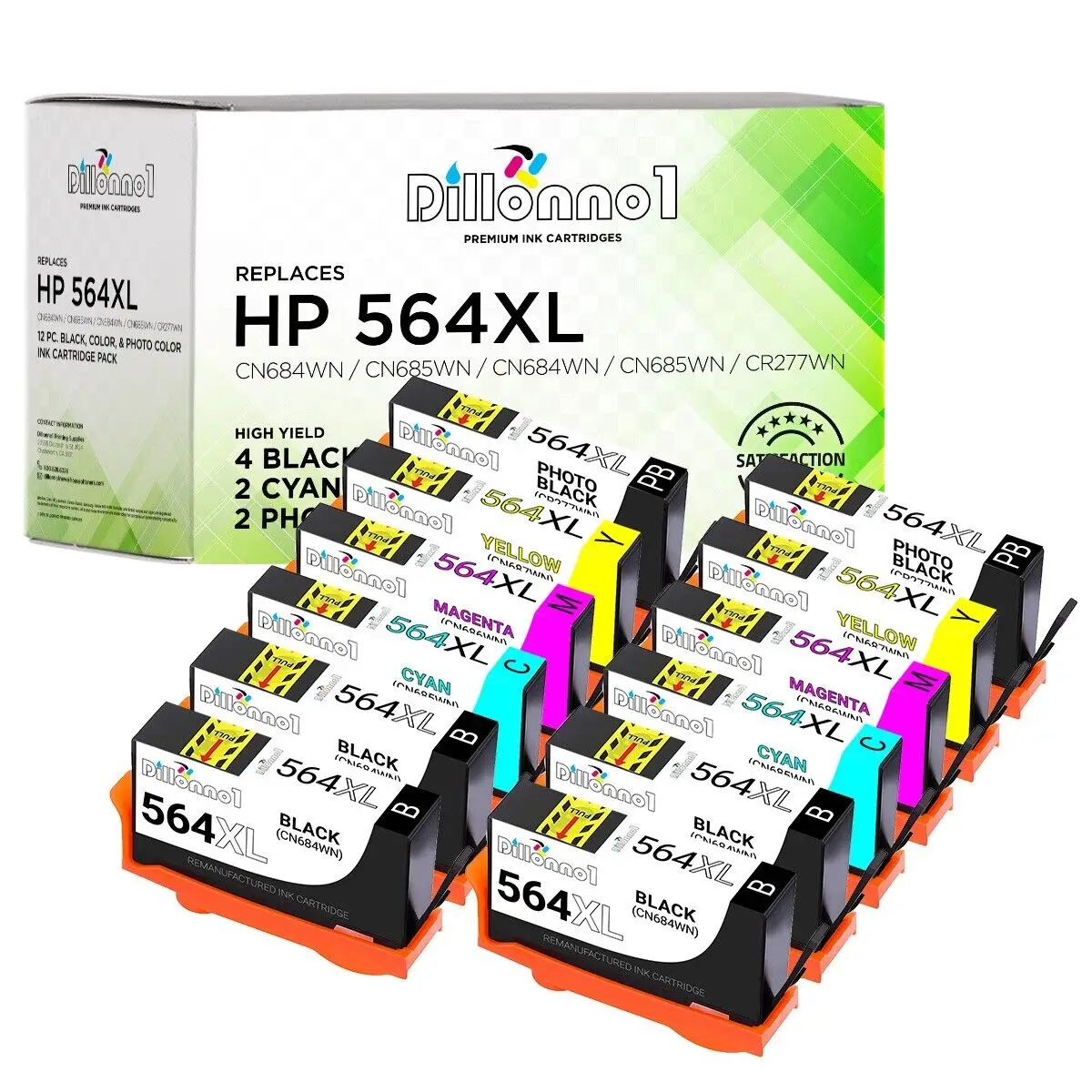 12Pk Per Hp 564Xl 564 Xl Inchiostro Photosmart All-In-One Aio 7510 7515 7520 7525