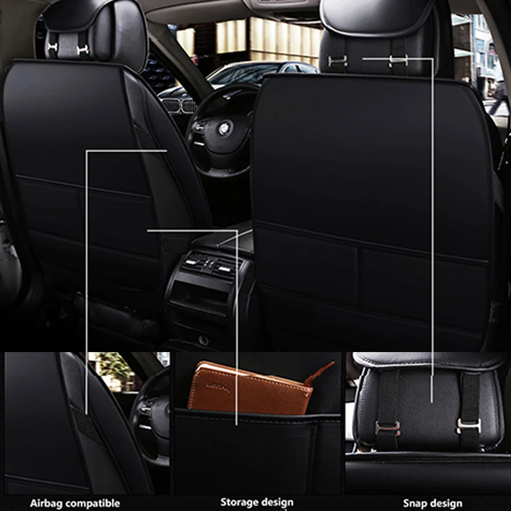 Leather Car Seat Covers for Renault Clio Megane Fluence Duster Koleos Kangoo Talisman Laguna Universal Interior Auto Accessories