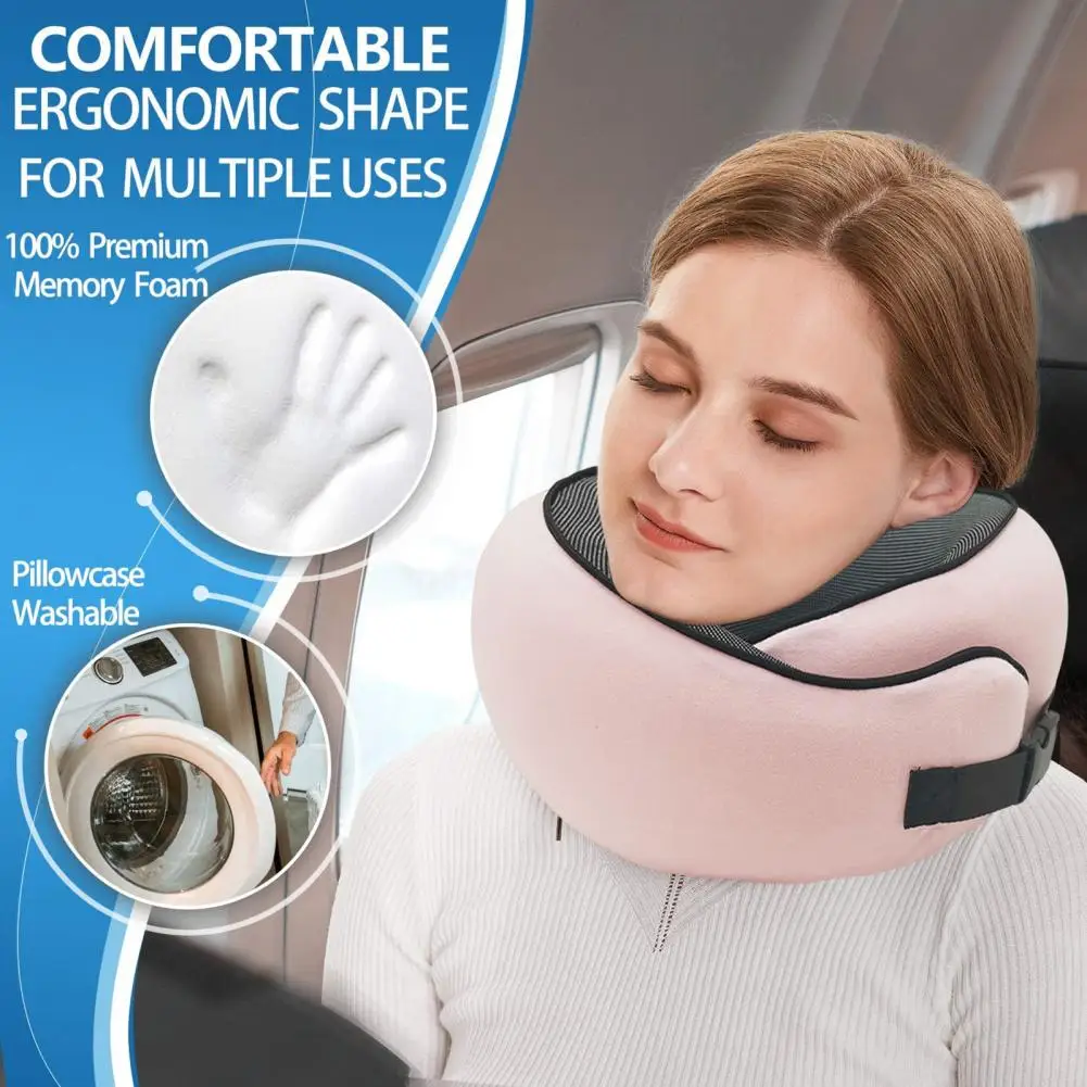 U Shaped Memory Foam Travel Pillow Neck Support Head Rest Car Plane Soft  Cushion