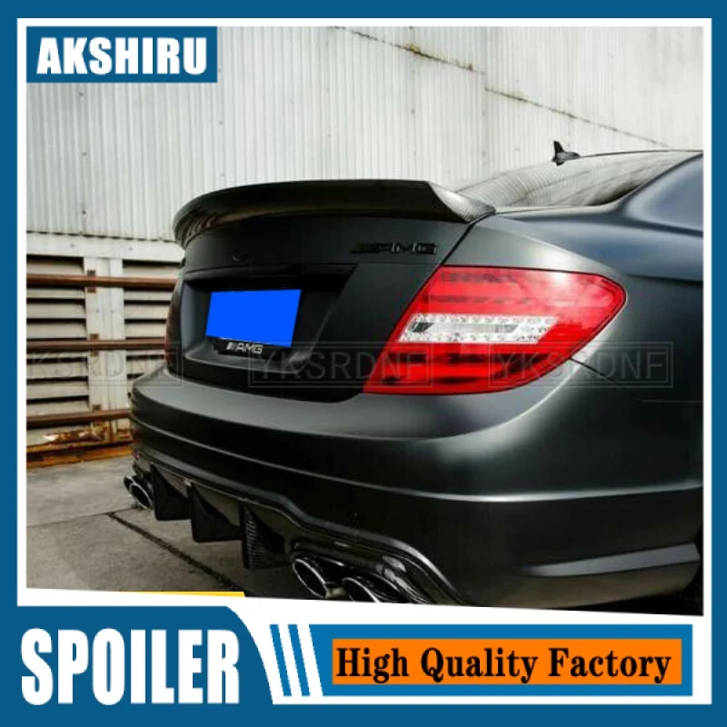 

Use For Benz C Class W204 Spoiler 2007--2014 Year Coupe 2-door AMG Real Carbon Fiber Rear Wing V Style Accessories Glossy Black