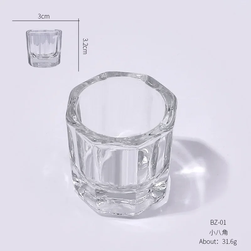 1PC Crystal Glass Acrylic Powder Liquid Nail Cup Colorful Clear Dappen Dish Lid Bowl Cup Holder Equipment Nail Art Tools nail powder manicure tools nail acrylic liquid acrylic nail powder nail tools