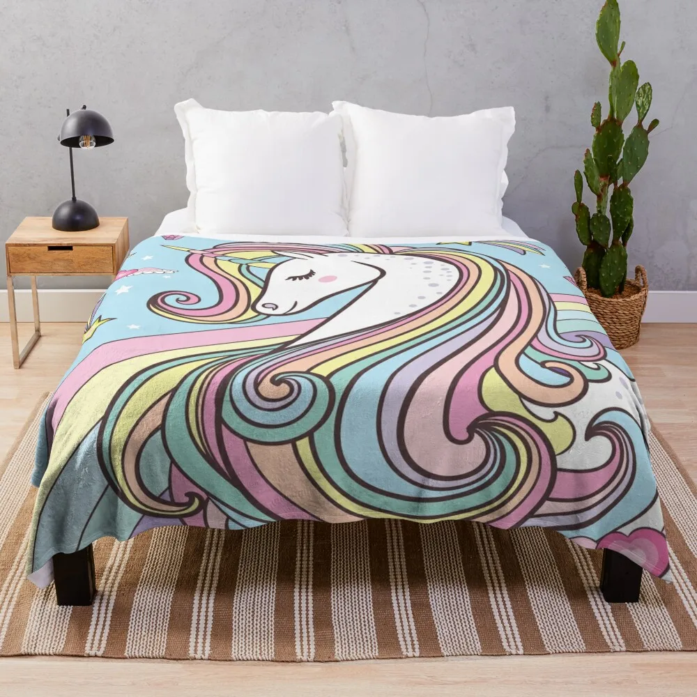 

Unicorn Throw Blanket Blanket For Baby Moving Blanket Kid'S Blanket
