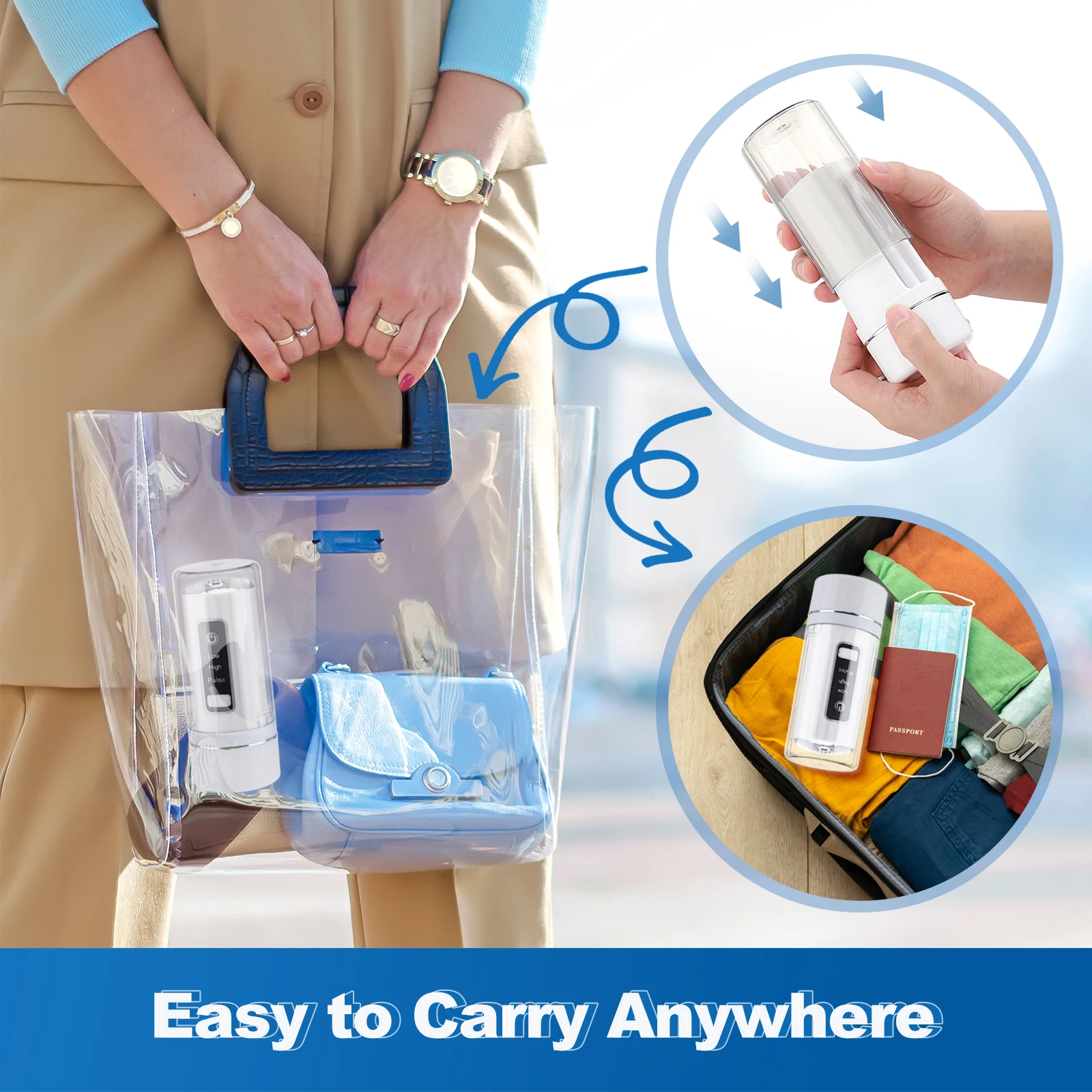 Foldable Water Oral Irrigator IPX7 Waterproof Dental Floss Irrigator with 4 Nozzles Teeth Whitening Dental Care Home Travel Use
