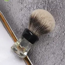 YAQI 24mm Two Band Badger Hair Clear Handle Beard brush Men Wet Shaving Brush