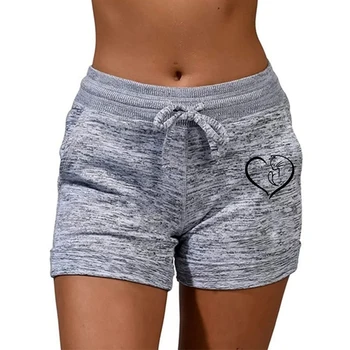 Summer Women's Shorts Printing Elastic High Waist Casual Sport Fitness Running Oversize Female Sweatpants 5