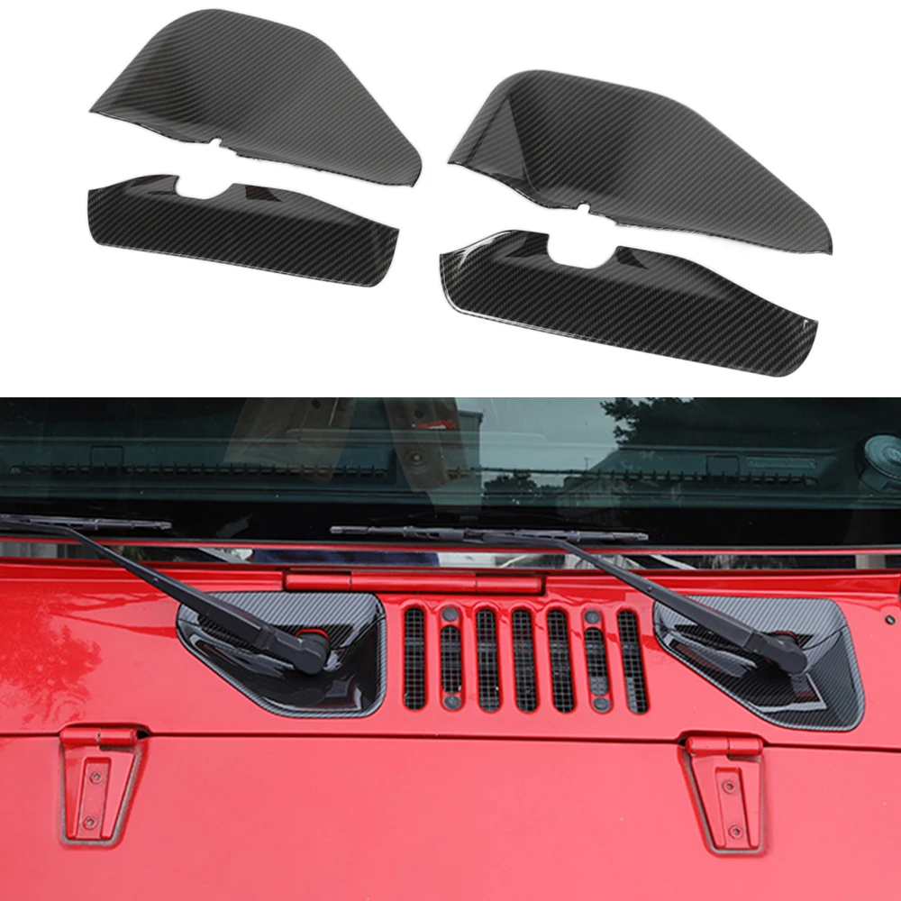 

Передняя база стеклоочистителя, декоративная накладка для Jeep Wrangler JK 2007-2017 2/4-внешние аксессуары для двери автомобиля, внешний вид из АБС-углеродного волокна