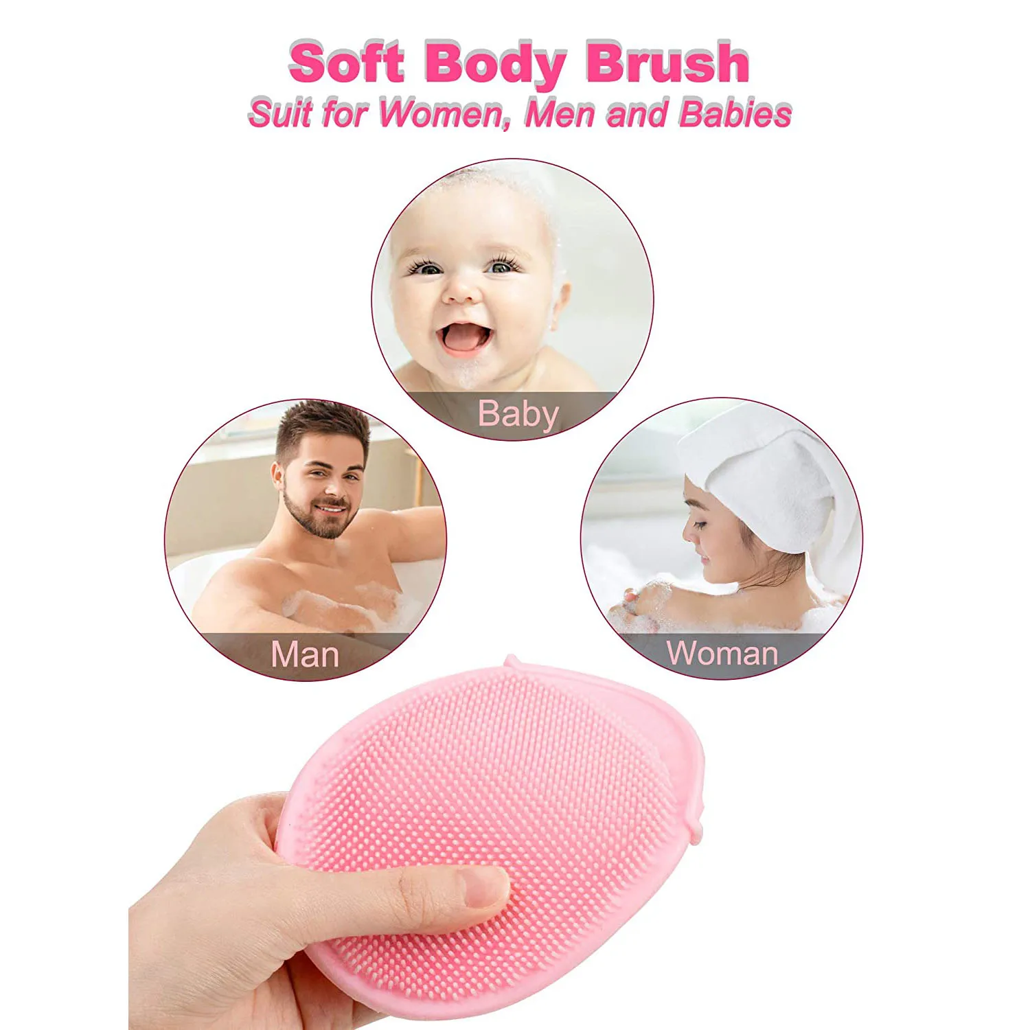 2-Pack Glove-Shaped Body Brush for Wet and Dry Brushing, Silicone Bath Brush for Gentle Exfoliating on Softer, Glowing Skin