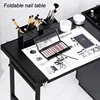 Professional Makeup Train Case Mobile Nail Workbench Rolling Table Makeup Workstation Cosmetics Case On Wheels Makeup Organizer 5
