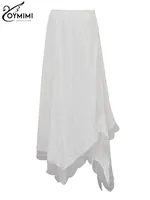 Oymimi Fashion White Lace Skirts For Woman Casual High Waisted Loose Skirts Streetwear Elegant Solid Ankle-Length Skirts Female - Image 5