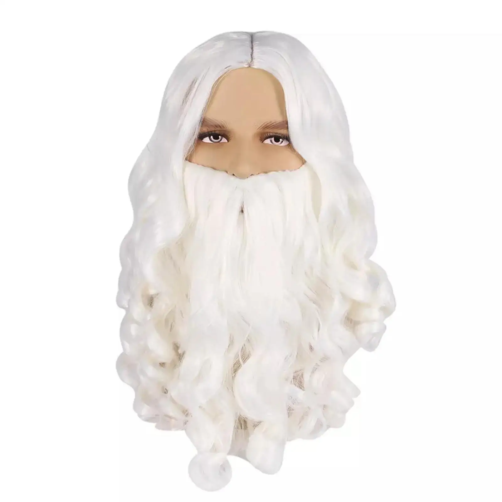 

Santa Hair and Beard Set for Christmas Roles Play for Cosplay Holidays Xmas