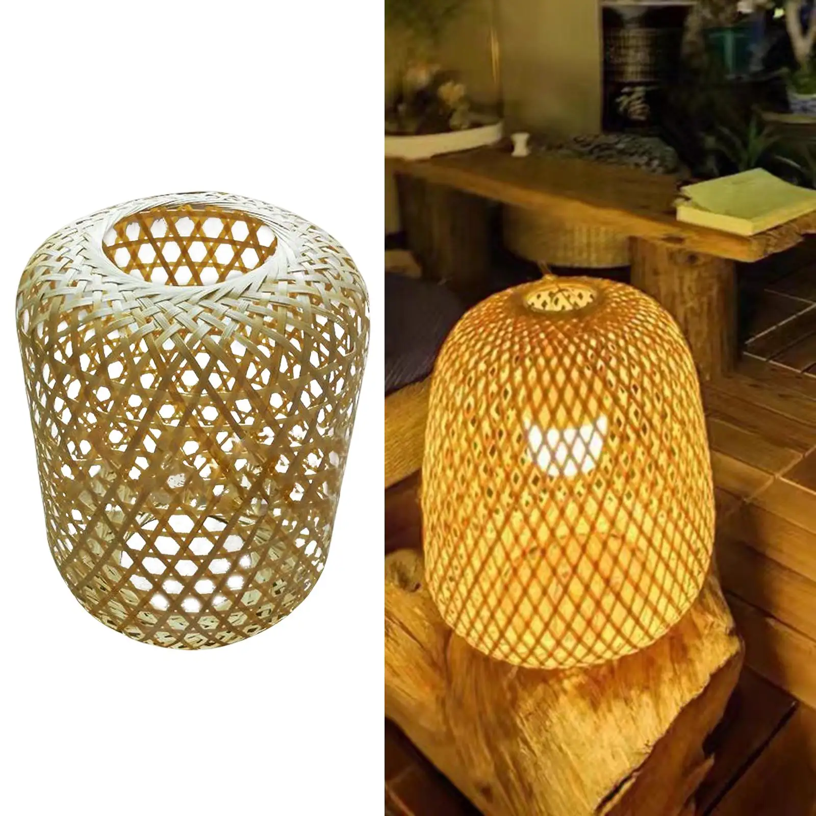 Bamboo Lamp Shade Ceiling Light Fixture Hanging Pendant Light Cover Lanterns Decoration Decorative Chandelier for Of
